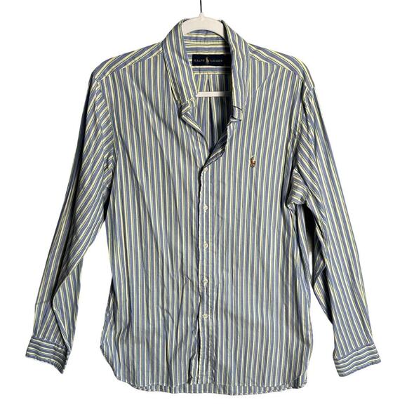 Ralph Lauren Size: 15.5, 39 Mens Striped Button Up Shirt Classic Fit 100% Cotton - Picture 1 of 10